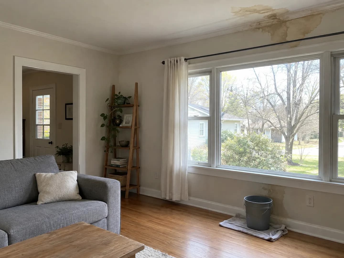 AI-generated sample: A room with visible water damage